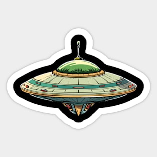 Retro UFO Sticker